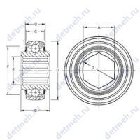 Чертеж подшипника G207KPPB2