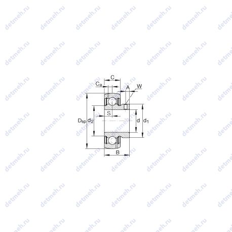 Подшипник GAY008-NPP-B-AS2/V чертеж