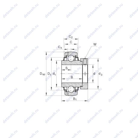 Подшипник GE30-KRR-B-FA164 чертеж