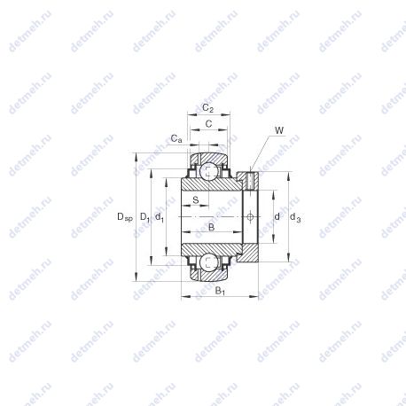 Подшипник GE45-KLL-B чертеж