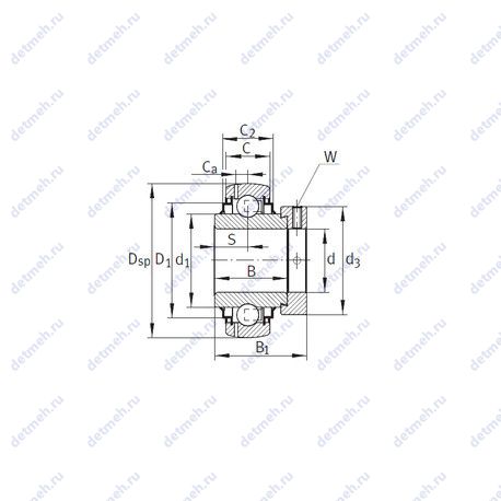 Подшипник GE80-KRR-B-AH01-FA164 чертеж