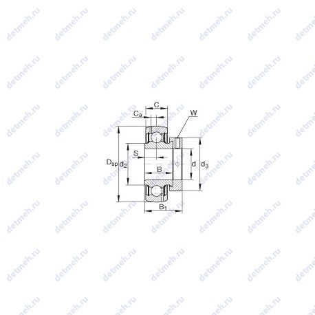 Подшипник GRA008-NPP-B-AS2/V чертеж