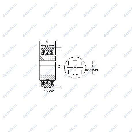 Подшипник GSQ208-100A чертеж