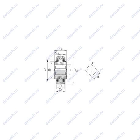 Подшипник GVK102-208-KTT-B-AH10-AS2/V чертеж