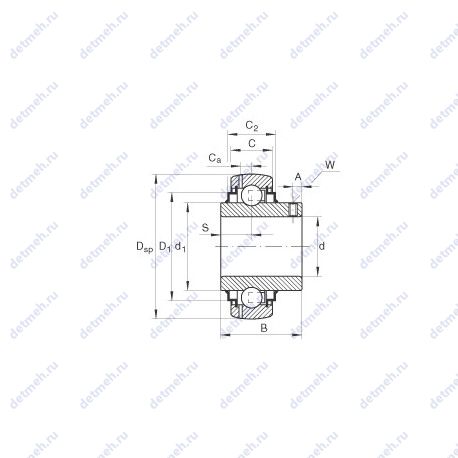 Подшипник GY1010-KRR-B-AS2/V чертеж