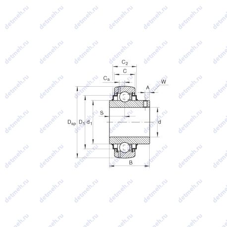 Подшипник GY1104-KRR-B-AS2/V чертеж