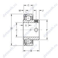 Чертеж подшипника GYAE20RR