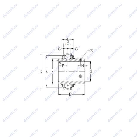 Подшипник GYE20-KRRB чертеж