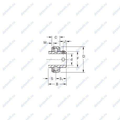 Подшипник GYM1215KRRB чертеж