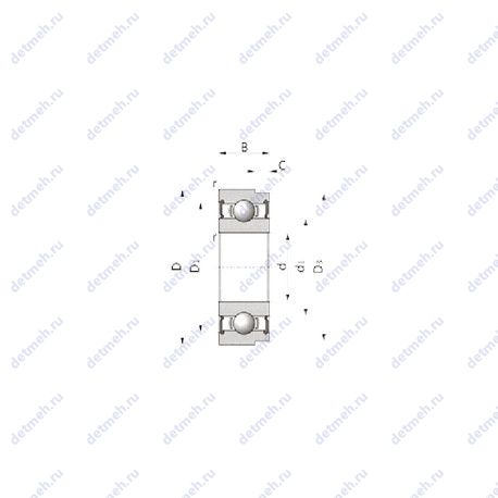 Подшипник HTF 60TM01-G-3EC3 чертеж