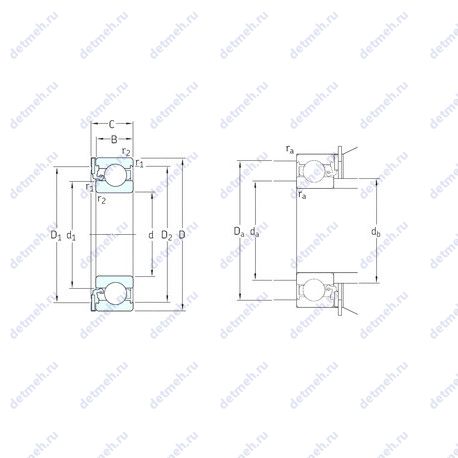 Подшипник ICOS-D1B02-TN9 чертеж