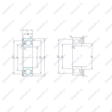 Подшипник ICOS-D1B03-TN9 чертеж