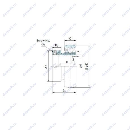 Подшипник KH203AE чертеж