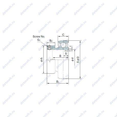 Подшипник KH204AE чертеж