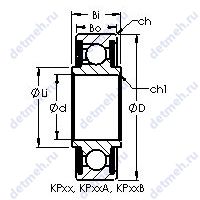 Чертеж подшипника KP29B