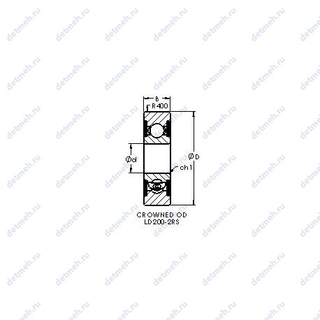 Подшипник LD202-2RS чертеж