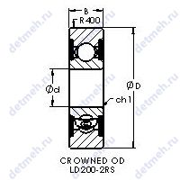 Чертеж подшипника LD202-2RS