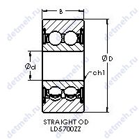 Чертеж подшипника LD5708ZZ