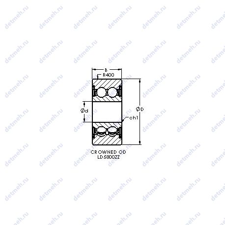 Подшипник LD5808ZZ чертеж