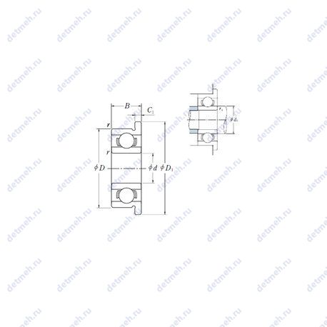Подшипник MF52B чертеж