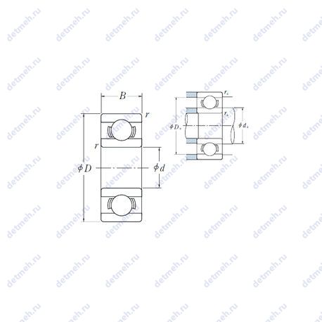 Подшипник MR104 B чертеж