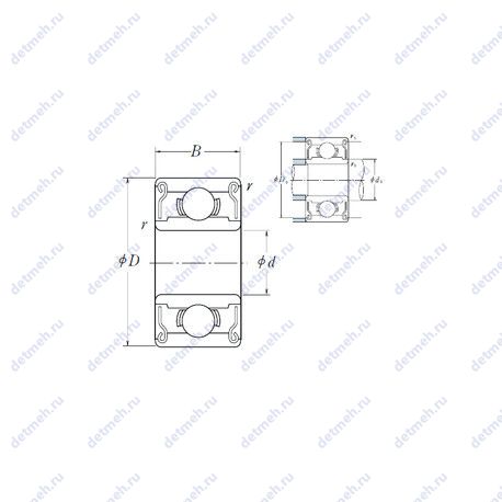 Подшипник MR 104 BZZ чертеж