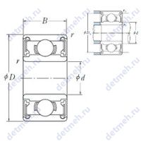 Чертеж подшипника MR 115 VV