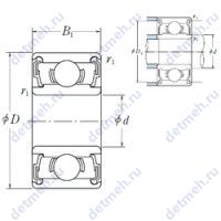 Чертеж подшипника MR 148 DD