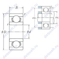 Чертеж подшипника MR52 B