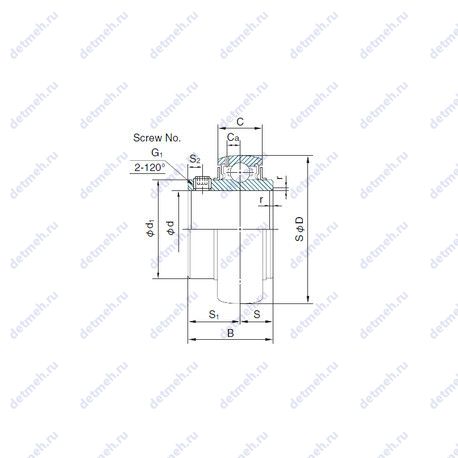 Подшипник MUC204 чертеж