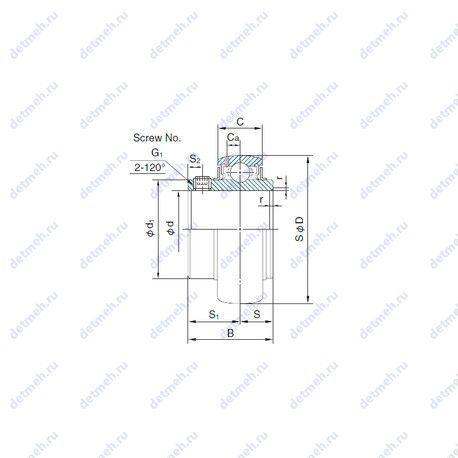 Подшипник MUC207 чертеж