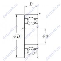 Чертеж подшипника NC6207