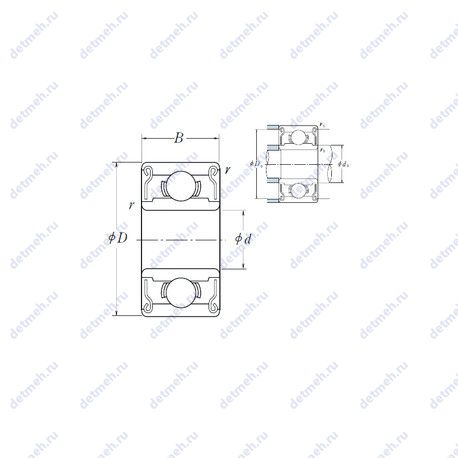 Подшипник R133-2RS чертеж