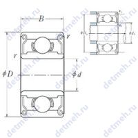 Чертеж подшипника R155-2RS