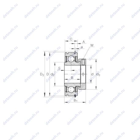 Подшипник RAE25-NPP-NR чертеж
