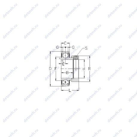 Подшипник RAE40NPPB чертеж