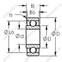 Чертеж подшипника RW4