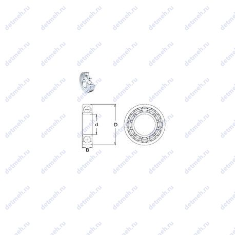 Подшипник S61805-2Z чертеж