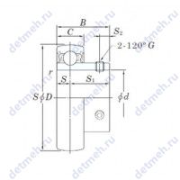 Чертеж подшипника SB207