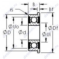 Чертеж подшипника SFR2-5-TT