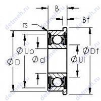 Чертеж подшипника SFR2-6ZZ