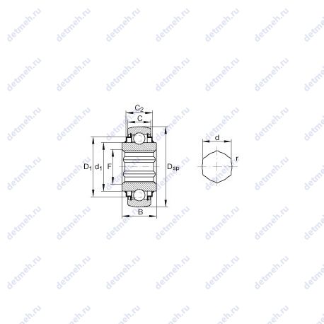 Подшипник SK014-205-KRR-B чертеж