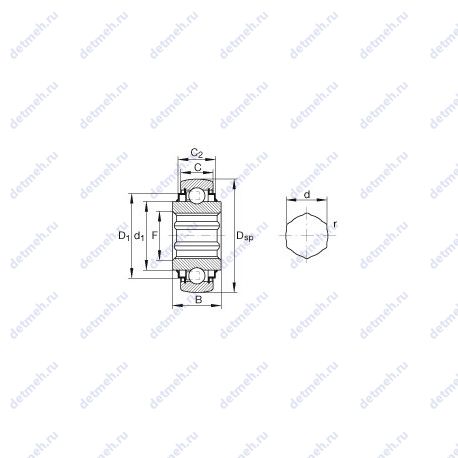 Подшипник SK102-207-KRR-B-AH10 чертеж
