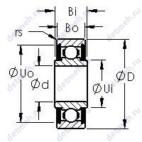Чертеж подшипника SRW188-2RS