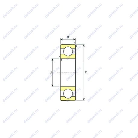 Подшипник SS 6010 чертеж