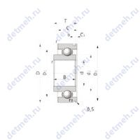 Чертеж подшипника SX05A45NCS08