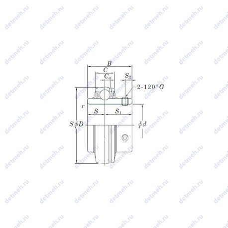 Подшипник UC204S6 чертеж
