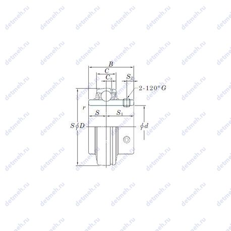 Подшипник UC205S6 чертеж