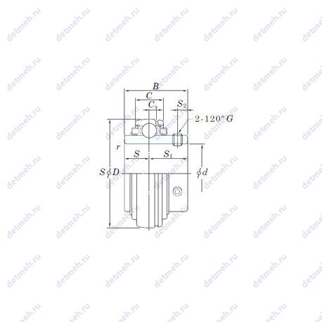 Подшипник UC206L3 чертеж