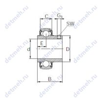 Чертеж подшипника UC207